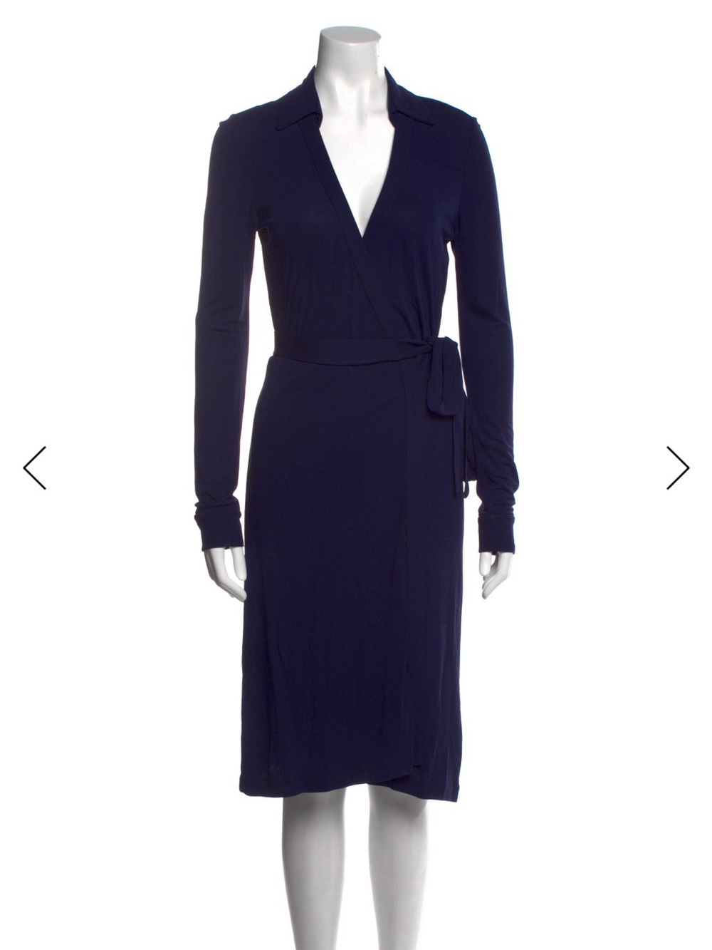 Diane Von Furstenberg Deep Navy Long-Sleeve Wrap Dress